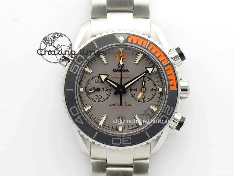 0412 Planet Ocean Master Chronometer Chrono SS OM 1:1 Best Edition Gray Dial On SS Bracelet A Reliable 8180